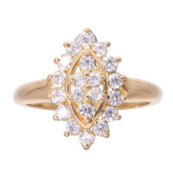 18ct Yellow Gold Cubic Zirconia Cluster Ring