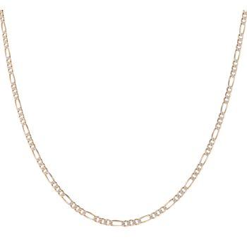9ct Yellow and White Gold Diamond Cut Figaro Chain 16"