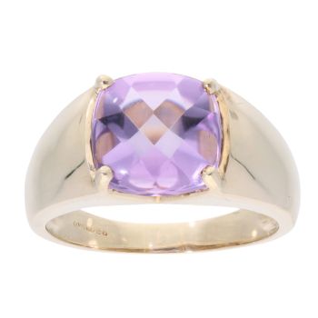 9ct Yellow Gold Amethyst Signet Ring