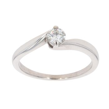9ct White Gold 0.25ct Diamond Twist Solitaire Ring