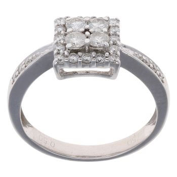 18ct White Gold 0.50ct Diamond Cluster Ring