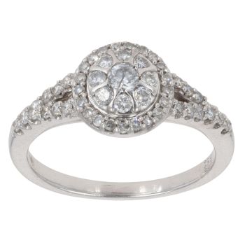 9ct White Gold 0.50ct Diamond Cluster Ring