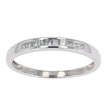 9ct White Gold 0.26ct Diamond Princess Cut Eternity Ring