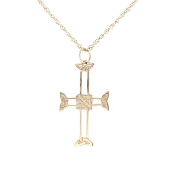 9ct Yellow Gold Celtic Cross Pendant And Chain 18"