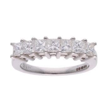 18ct White Gold 1.13ct Diamond Half Eternity Ring
