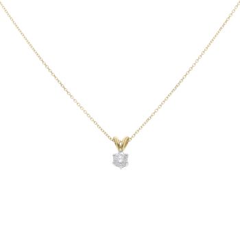 18ct Yellow Gold 0.35ct Brilliant Cut Diamond Solitaire Pendant and Chain 18"