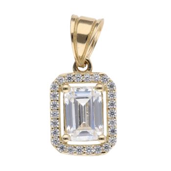 14ct Yellow Gold Cubic Zirconia Cluster Pendant