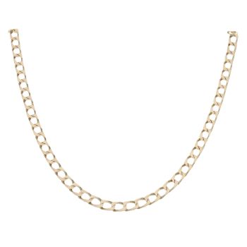 9ct Yellow Gold Curb Square Chain 20"