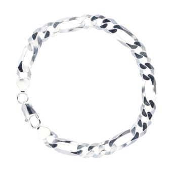 Silver Figaro Bracelet 8.5" by Icesia