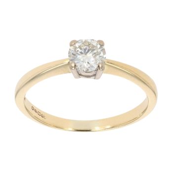 18ct Yellow Gold 0.50ct Brilliant Cut Diamond Solitaire Ring