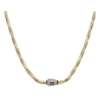 14ct Yellow Gold Monaco Spin Pave Lock Twist Chain 22"