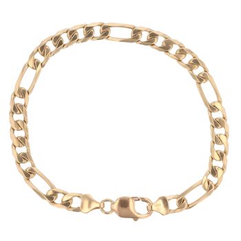 9ct Yellow Gold Figaro Bracelet 9"