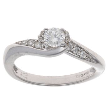 9ct White Gold 0.33ct Brilliant Cut Diamond Solitaire Ring