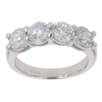 18ct White Gold 2.33ct Brilliant Cut Diamond Four Stone Ring