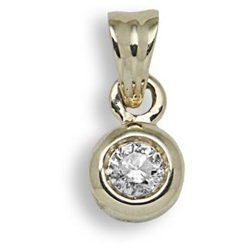 9 Carat Yellow Gold 15pts Rubover Pendant