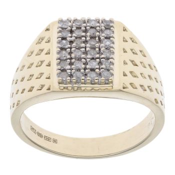 9ct Yellow Gold 0.30ct Diamond Signet Ring