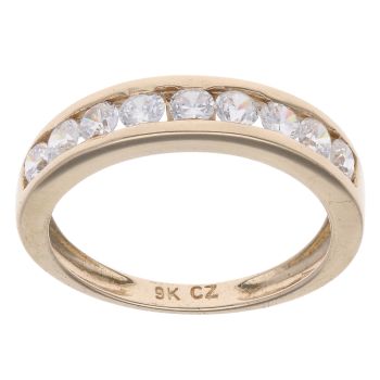 9ct Yellow Gold Cubic Zirconia Half Eternity Ring
