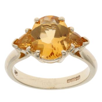 9ct Yellow Gold Three Stone Citrine Ring