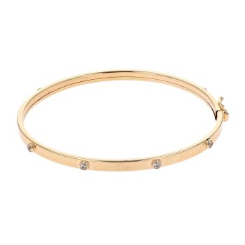 Childrens 9ct Yellow Gold Cubic Zirconia Bangle