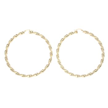 9ct Yellow Gold Twist Hoop Earrings