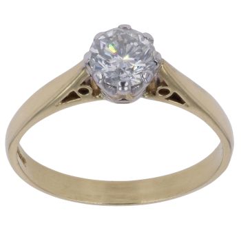 18ct Yellow Gold 0.76ct Brilliant Cut Diamond Solitaire Ring