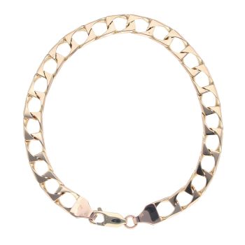 9ct Yellow Gold Square Curb Bracelet 8"