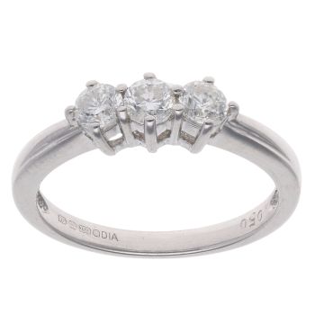 18ct White Gold 0.50ct Brilliant Cut Diamond Trilogy Ring