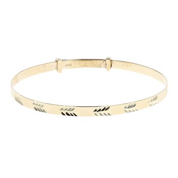 9ct Yellow Gold Patterned Expanding Baby Bangle