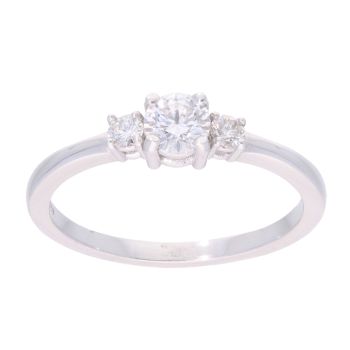 18ct White Gold 0.45ct Diamond Trilogy Ring