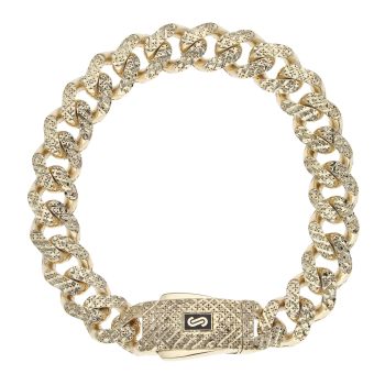 14ct Yellow Gold Monaco Classic Flex Lock Curb Bracelet 8"