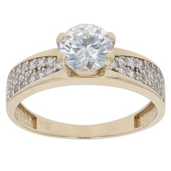 9ct Yellow Gold Cubic Zirconia Solitaire Ring