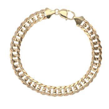 9ct Yellow Gold Double Curb Bracelet 8.5"
