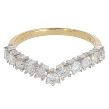 18ct Yellow Gold 0.70ct Brilliant Cut Diamond Wishbone Ring
