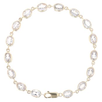 9ct Yellow Gold Cubic Zirconia Bracelet 8"