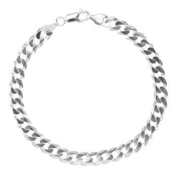 Silver Curb Bracelet 8.5" by Icesia