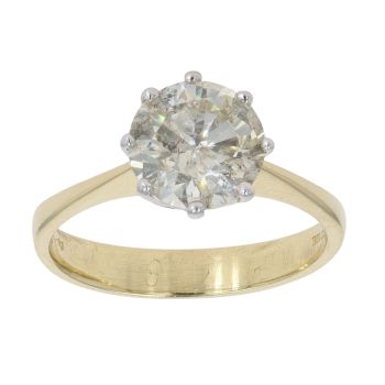 18ct Yellow Gold 2.18ct Diamond Solitaire Ring