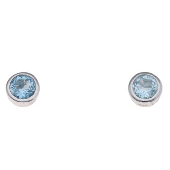 925 Sterling Silver Blue Topaz Stud Earrings
