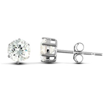 9ct White Gold Claw Set Cubic Zirconia Studs