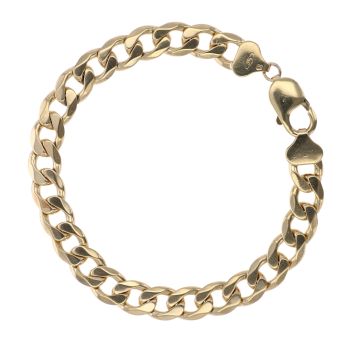 9ct Yellow Gold Curb Bracelet 9"