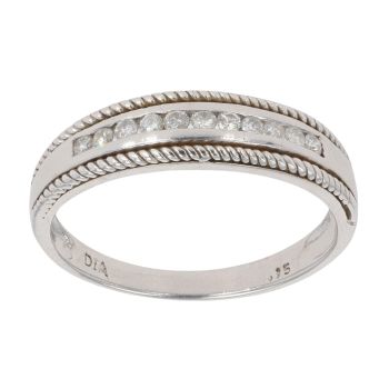 9ct White Gold 0.15ct Diamond Half Eternity Ring