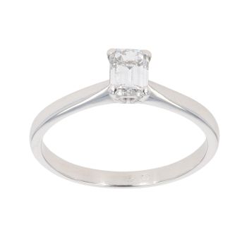 Platinum 0.50ct Emerald Cut Diamond Solitaire Ring