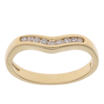 18ct Yellow Gold 0.15ct Brilliant Cut Diamond Wishbone Ring