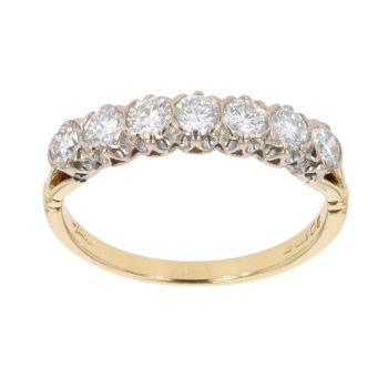 18ct Yellow Gold 0.85ct Brilliant Cut Diamond Half Eternity Ring