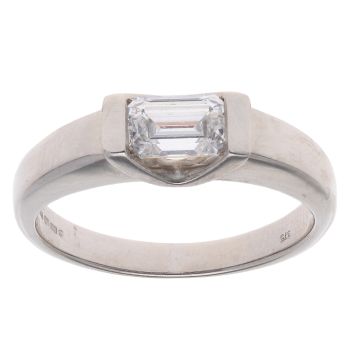 9ct White Gold Cubic Zirconia Single Stone Ring