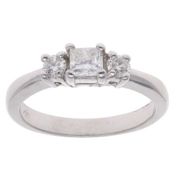 18ct White Gold 0.45ct Diamond Trilogy Ring