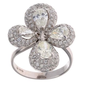18ct White Gold 3.00ct Diamond Fancy Ring
