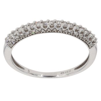 9ct White Gold 0.25ct Brilliant Cut Diamond Half Eternity Ring