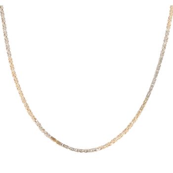 14ct Yellow White and Rose Gold Byzantine Chain 22"
