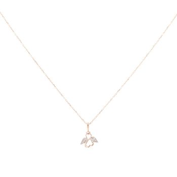 9ct Yellow Gold 0.05ct Diamond Swans Pendant And Chain 16"