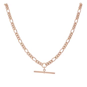 9ct Rose Gold Albert T-Bar Chain 16"